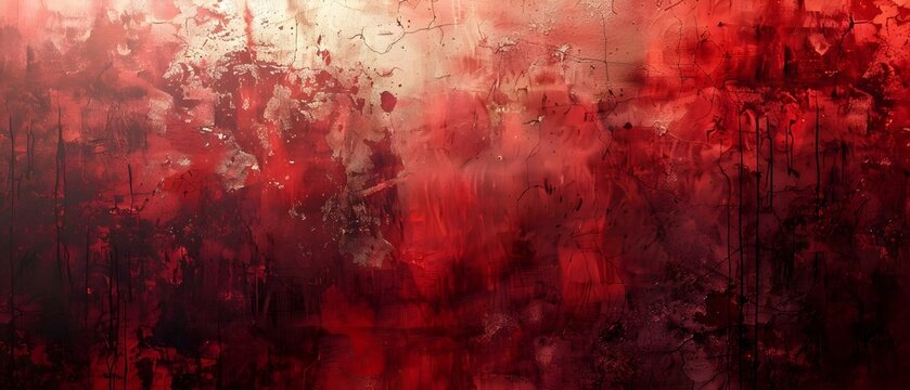 Gloomy Red Abyss: Eerie Textured Wall Art. Concept Eerie Textured Wall Art, Red Abyss, Gloomy Atmosphere