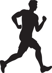 Obraz premium City Stride Urban Man Running Vector Logo Design Jogging Guru Man Running Vector Icon