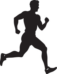 Fototapeta na wymiar Jogging Guru Man Running Vector Icon Speed Surge Jogging Man Vector Emblem