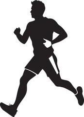 Fototapeta na wymiar Marathon Motion Urban Man Running Vector Logo Design Urban Stride Man Running Vector Icon