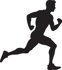 Fototapeta na wymiar Jogging Guru Man Running Vector Emblem Speed Surge Jogging Man Vector Logo Design