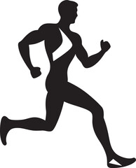 Trailblazing Trek Man Running Vector Emblem City Sprint Urban Man Running Vector Logo Design