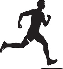 Fototapeta na wymiar Jogging Journey Man Running Vector Icon Speed Dash Jogging Man Vector Emblem