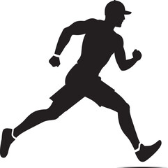 Fototapeta na wymiar Trailblazing Tempo Man Running Vector Emblem City Stride Urban Man Running Vector Logo Design