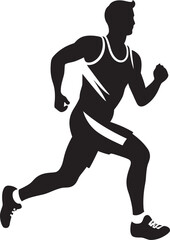 Marathon Motion Urban Man Running Vector Logo Design Urban Stride Man Running Vector Icon