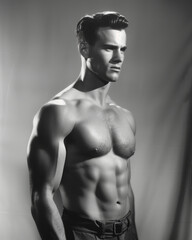 Fototapeta premium Male Physique Model (1940s Style)