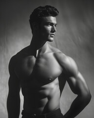 Fototapeta premium Male Physique Model (1940s Style)