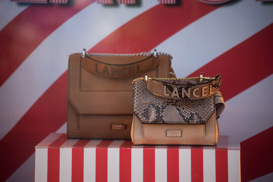 Strasbourg - France - 6 April 2024 - closeup of Lancel hand bags in a luxury fashion store showroom