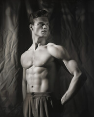 Fototapeta premium Male Physique Model (1940s Style)