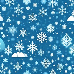 snowflakes on blue background