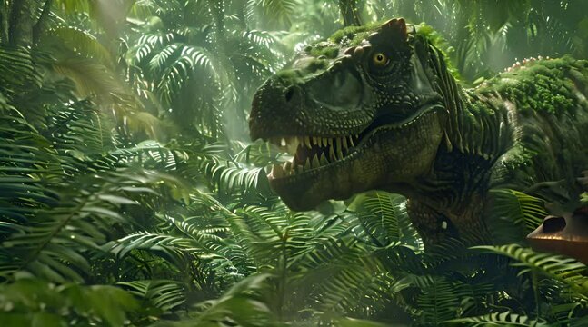t rex dinosaur in the jungle