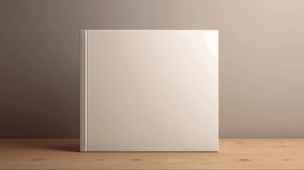 Blank book on beige background. generative ai