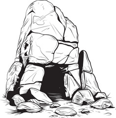 Mystic Megalith Stone Cave Vector Symbol Prehistoric Pathway Cave Logo Design