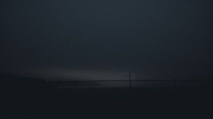 Fototapeta premium Bay Area with darken bridge created with Generative AI technology