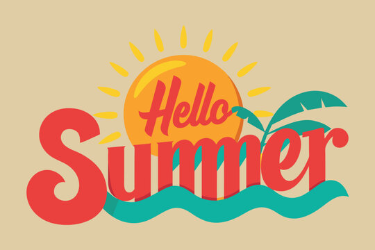 Hello Summer design Vector Background