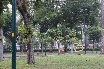 Naklejka premium Tao Dan Park in Saigon, Vietnam on March 4, 2024