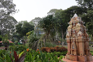 Shrine in Saigon for buddhism in Vietnam on March 4, 2024