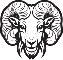 Regal Ram Vintage Logo Design with Majestic Ram Head Icon Retro Resplendence Vintage Ram Head Logo Vector Emblem