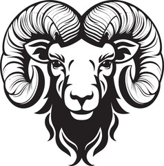 Regal Ram Vintage Logo Design with Majestic Ram Head Icon Retro Resplendence Vintage Ram Head Logo Vector Emblem