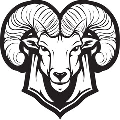 Vintage Vigilance Ram Head Logo Vector Icon Majestic Memories Vintage Logo Design with Ram Head Symbolism