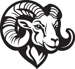 Nostalgic Nobility Vintage Logo Design with Ram Head Icon Golden Era Rams Vintage Ram Head Logo Vector Symbol