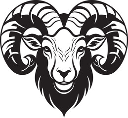 Iconic Ram Vintage Logo Design with Ram Head Symbolism Heritage Horns Ram Head Vintage Logo Vector Emblem
