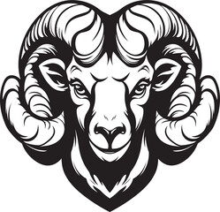 Iconic Ram Vintage Logo Design with Ram Head Symbolism Heritage Horns Ram Head Vintage Logo Vector Emblem