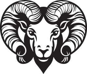 Heritage Horns Ram Head Vintage Logo Vector Emblem Retro Ram Vintage Logo Design with Ram Head Icon
