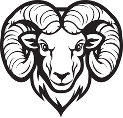 Antique Elegance Ram Head Vintage Logo Design Nostalgic Strength Vintage Ram Head Logo Vector Icon