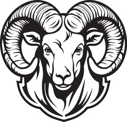 Timeless Majesty Ram Head Vintage Logo Vector Emblem Vintage Vigor Ram Head Logo Design with Retro Flair