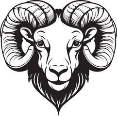 Heritage Horns Ram Head Vintage Logo Vector Emblem Retro Ram Vintage Logo Design with Ram Head Icon