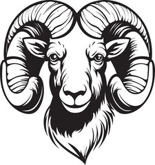 Iconic Ram Vintage Logo Design with Ram Head Symbolism Heritage Horns Ram Head Vintage Logo Vector Emblem