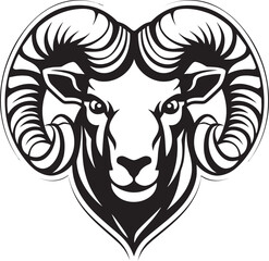 Heritage Horns Ram Head Vintage Logo Vector Emblem Retro Ram Vintage Logo Design with Ram Head Icon
