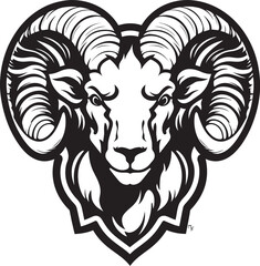 Vintage Vigor Ram Head Logo Design with Retro Flair Historic Horns Vintage Ram Head Logo Vector Icon