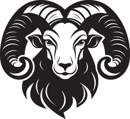 Historic Horns Vintage Ram Head Logo Vector Icon Iconic Ram Vintage Logo Design with Ram Head Symbolism