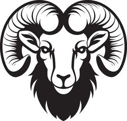 Heritage Horns Ram Head Vintage Logo Vector Emblem Retro Ram Vintage Logo Design with Ram Head Icon