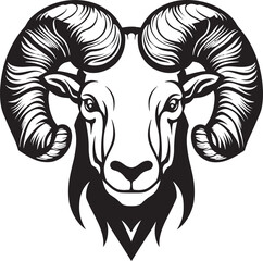 Vintage Majesty Ram Head Logo Vector Emblem Historic Grace Vintage Ram Head Logo Design