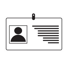 identity card icon on white background