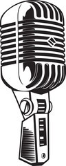 Timeless Harmonies Vintage Microphone Logo Design Retro Resonance Retro Microphone Vector Emblem