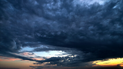 Dramatic evening sky with clouds at sunset. - 779065705