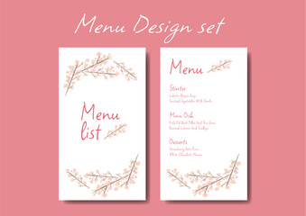 メニューデザインセット０４　桜の花