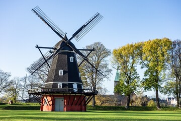 Kastellet windmill in Copenhagen, Denmark at afternoon