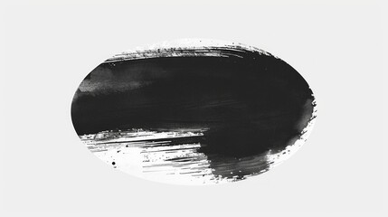 Abstract Black Brush Stroke on White Background