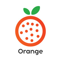 orange fruit logo design vector