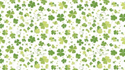 Clover leaves, symbols of luck, light green on white