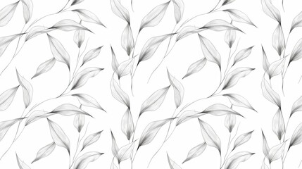 Flax leaves, subtle and linear, on white