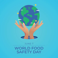 World Food Safety Day design template. food vector design. globe vector design. flat design. eps 10.