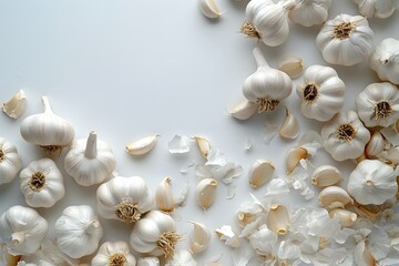 Obraz premium garlic on white background