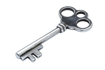 An all chrome key, isolated on a white background, in a front view