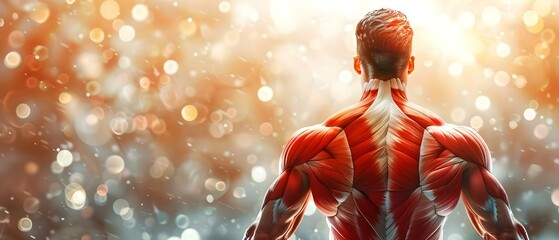 Majestic Trapezius: A Symphony of Strength. Concept Strength Training, Muscle Building, Trapezius Exercises, Upper Body Workouts - obrazy, fototapety, plakaty